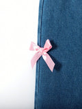hot-selling girls' denim washed trousers with bow detail - cross-border exclusive
