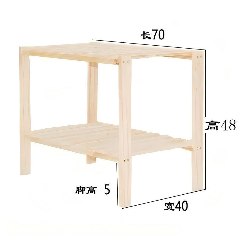 Scandinavian style bedside table solid wood bedroom bedside storage rack double layer storage small cabinet rental house for home small furniture