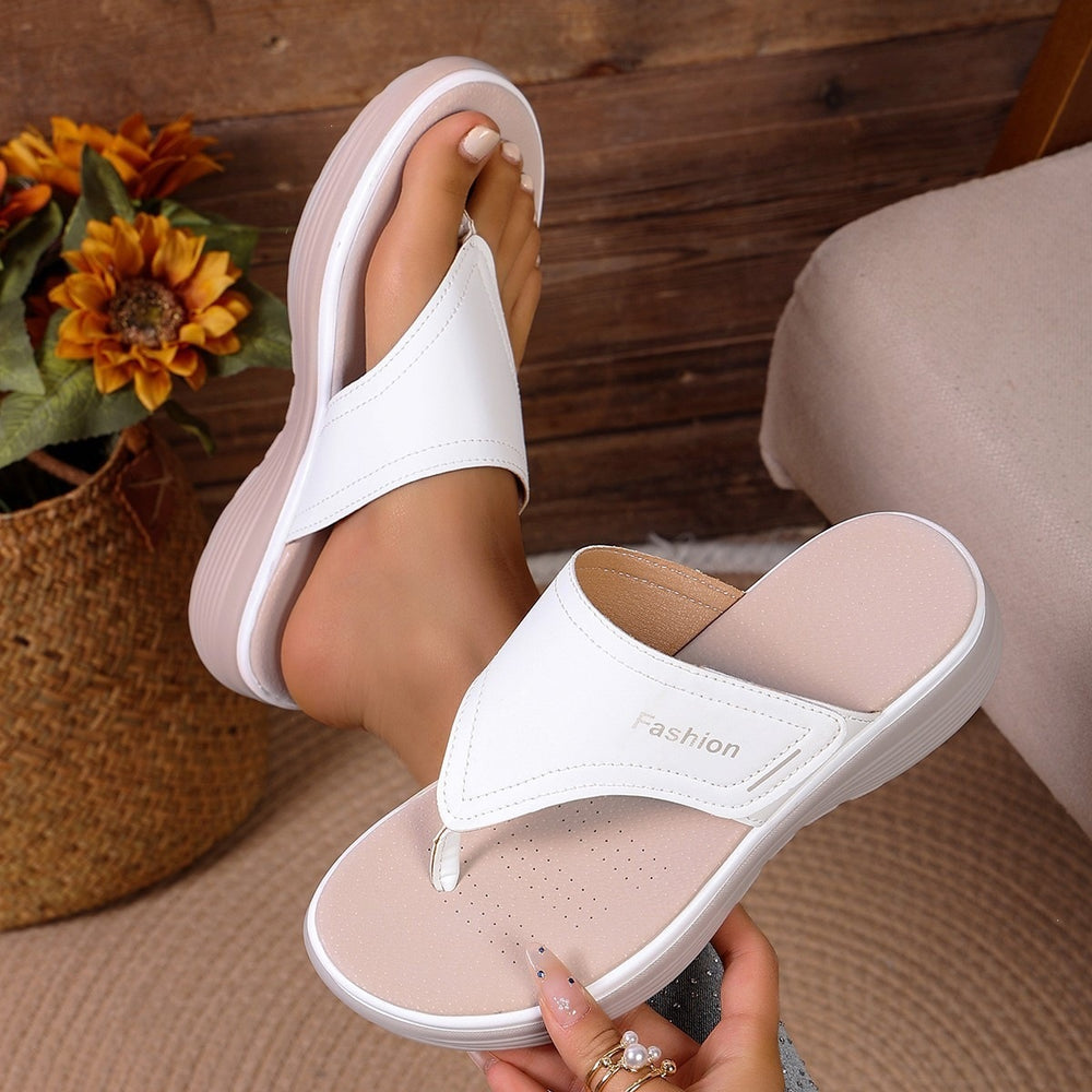 foreign trade  slippers women's summer sports flip-flops women's thick-soled wedge sandals large size slippers wholesale