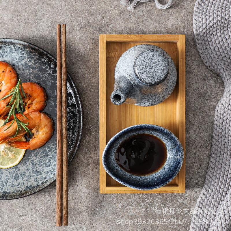 Japanese ceramic oil pot retro japanese stylefor home soy sauce pot vinegar pot seasoning dish kitchen supplies side dish dipping dish