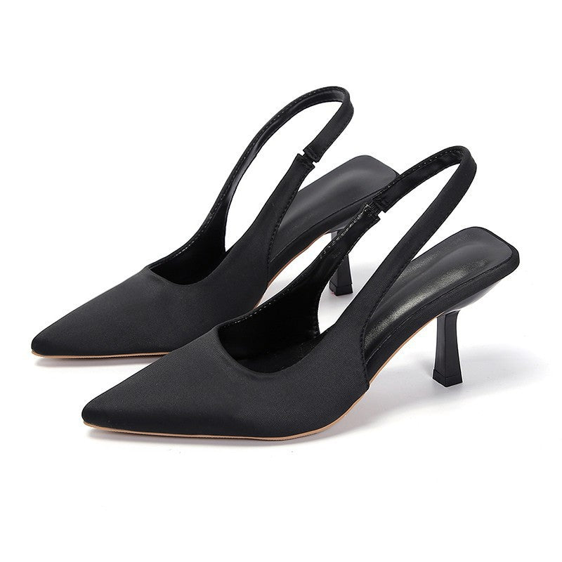Fashionplus size high-heeled sandals with toe-cap and back strap new arrivalflats pointed toe flatsfashion stiletto high heels