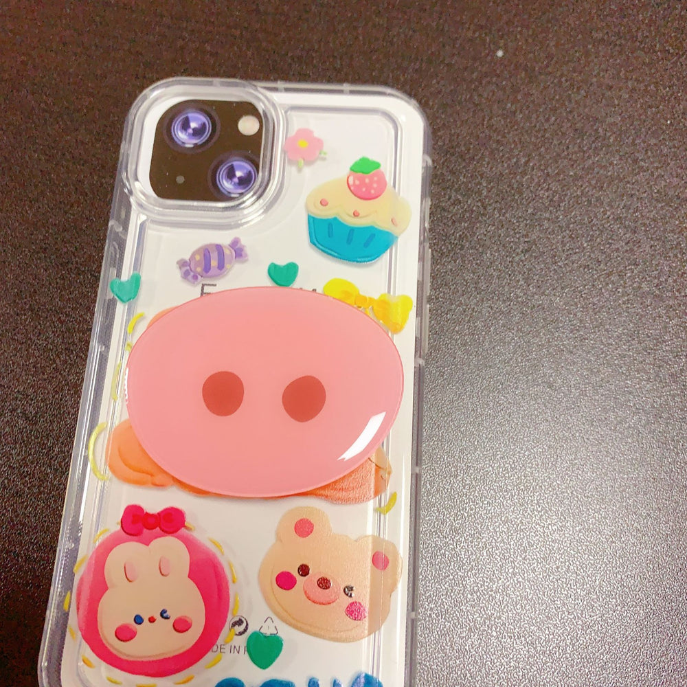 Creative desktop lazy stand melody kuromi/white rabbit/violent bear cartoon cute foldable mobile phone stand