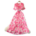 French riviera style butterfly print dress - women's summer korean v-neck slimming a-line maxi dress - elegant & commute-friendly