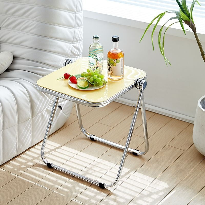 Transparent foldable small coffee table casualfor homecasual sofa corner table balcony small table scandinavianaccessible luxury bedroom side table