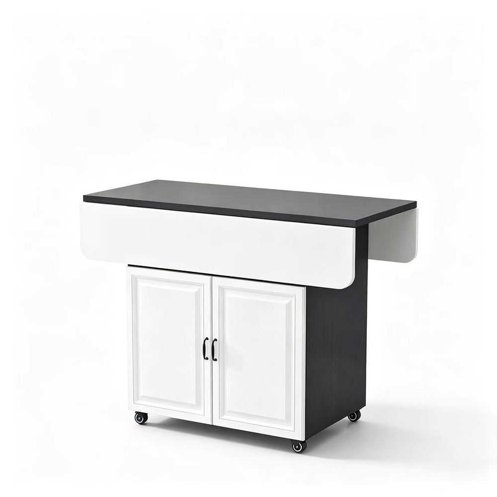 Movable foldable dining table small apartment for home rectangular foldable island table multifunctional storage storage sideboard