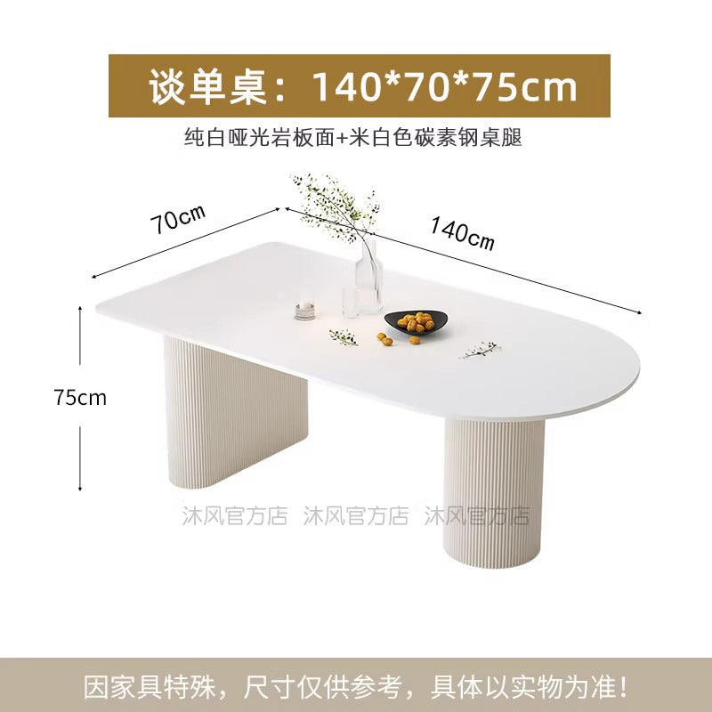 Cream style selection area wedding dress shop rest area order receiving table medical beauty industry negotiation table slate sofa chair combination leather art