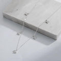 European and american new copper micro-paved zirconia flower pendant necklace, white cubic zirconia four-leaf clover women's choker