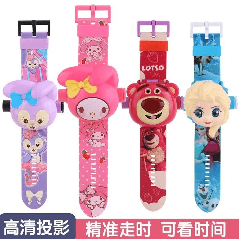 Elsa push-button projector watch - cute cartoon electronic watch for girls - frozen elsa - kindergarten & big kids toy