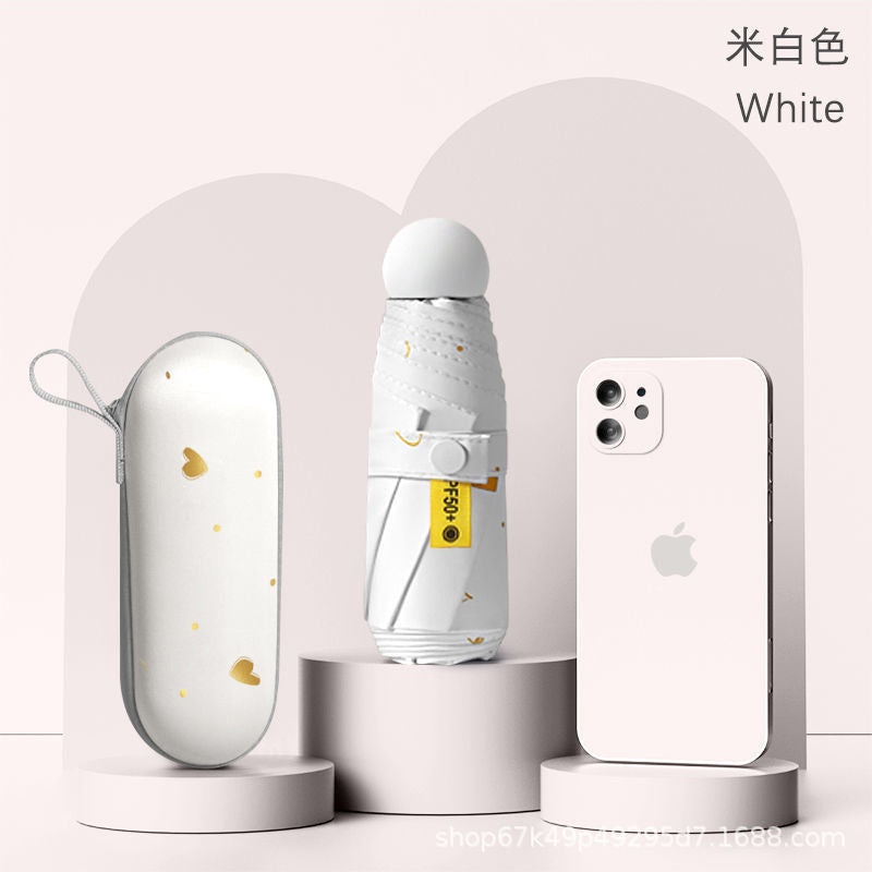50% off umbrella for both sunny and rainy days, women's sun umbrella, sun protection and uv protection capsule umbrella, foldable mini sunshade umbrella, personalized