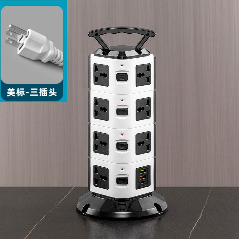 Vertical socket british standard hong kong multi-function usb universal power strip european standard household power supply american standard american