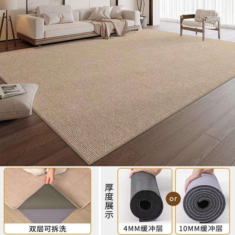 Machine washable carpet new arrival living room double layer detachable washable pure color sofa bedroom chenille for home floor mat
