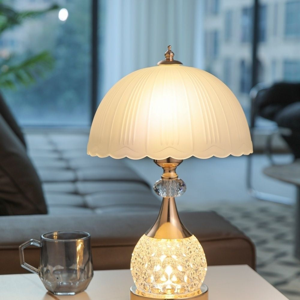Crystal bedside table lamp american retro table lamp high-end table lamp master bedroom adjustable lighting fixture remote control home lamp