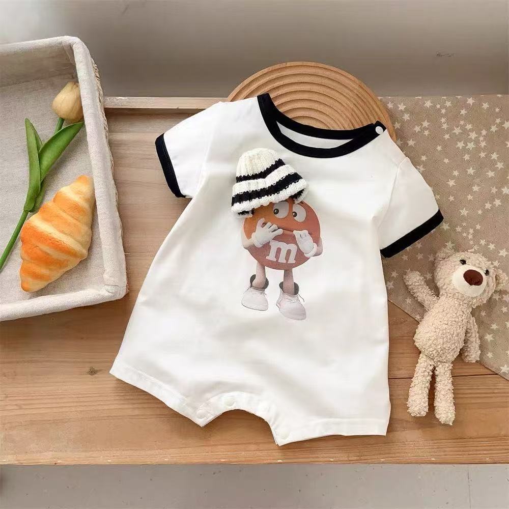 Baby summer lightweight romper short sleeve infant cartoon onesie cute & adorable bodysuit for boys & girls - perfect for outings