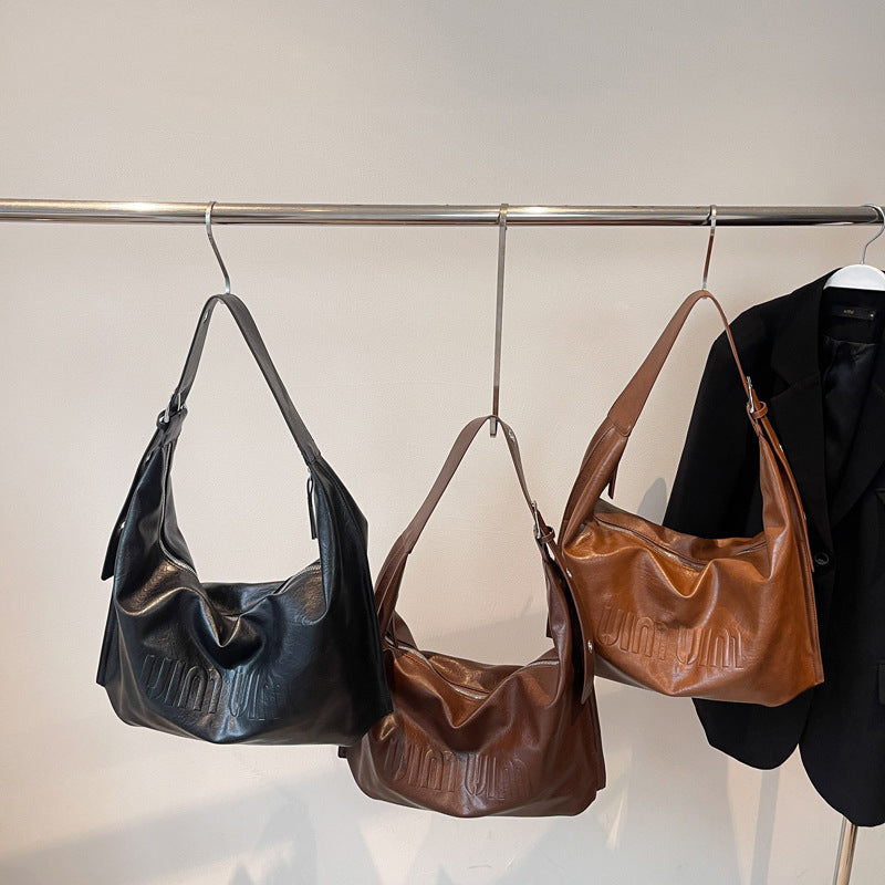 Large capacity tote bag women's 2025 new work clothingeasiest for match underarm bag niche styleretroclassy light luxury shoulder bag
