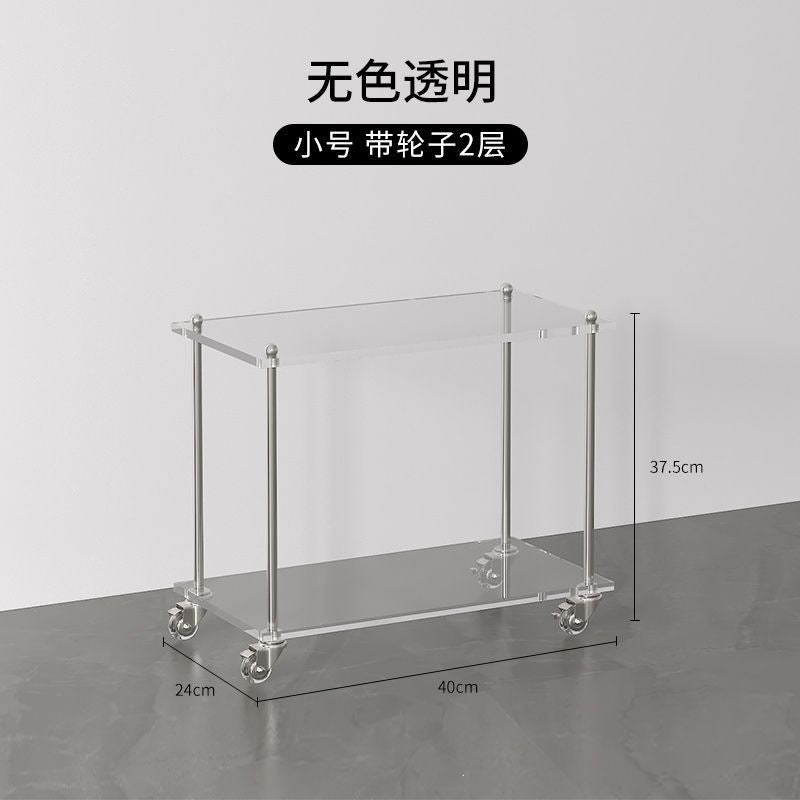 Trolley second-hand acrylic movablecasual bedside table sofa side table popular storage multi-layer storage rack