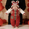 New year's outfit winter newborn infant baby new year's greeting clothes winter onesie outerwear romper trendy crawling suit