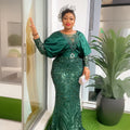 Fashion cross-border export women's clothing plus size party evening dress  african sequin intellectual elegancedress