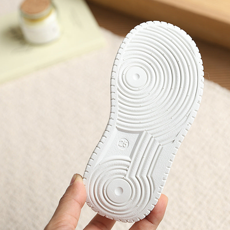 Vancahao girls' first walking shoes  new kids' athletic white sneakers boys' casual soft sole sneakers baby shoes