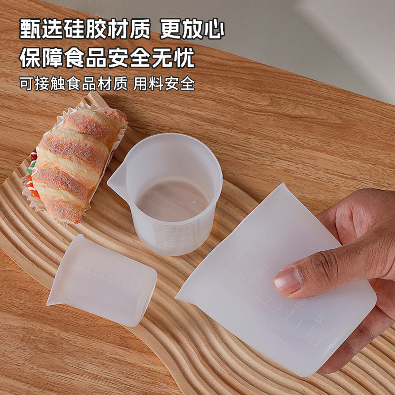 Food grade silicone measuring cup with graduated cup heat insulation and high temperature resistance 100ml 250ml liquid measuring cup cross-border hot sale