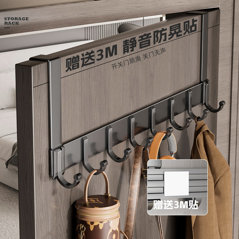 Adjustable over-the-door hanger - no drilling required - door hook for bedroom, wall-mounted storage rack, clothes hook