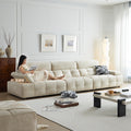 Cream style foshan sofa living room 2025 new arrival straight row lawrence sofa small apartment high back fabric sofa