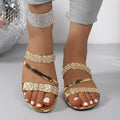 summer new arrival: plus-size women's casual comfort rhinestone slip-on fashion sandals for wholesale (export)
