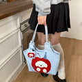 Cute plaid puppy print bag for women, 2025 new trendy versatile shoulder bag, lazy style commuter crossbody bag