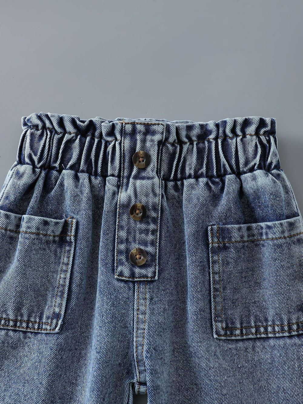 New arrivalautum cross-border girl's woolen lapel shirt suspender denim vest heavy washing water worker jeans three-piece set