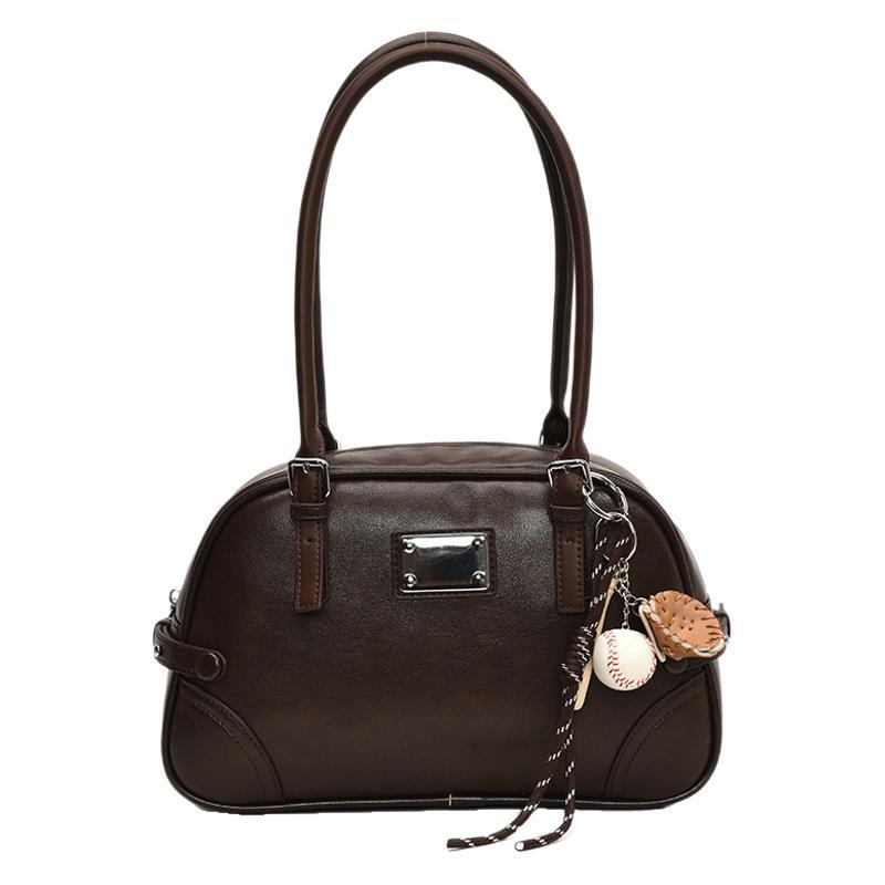 Cross-border high-end large-capacity bowling handbag women's 2025 new fashion texture shoulder bag handbag