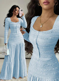 european and american cross-border women's high-waisted a-line skirt - slimming, casual, versatile, mid-length a-line ruffle tiered skirt