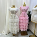 supply cotton feel round neck sleeveless double layer looseplaid cake tutu skirt dress african long skirt women's clothing