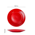 housewarming joy big red simple pure red ceramic fruit plate exquisite restaurant hotel western food steak plate pure color