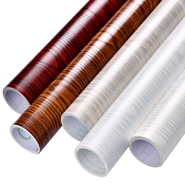 Thickened wood grain sticker self-adhesive wooden door old furniture renovation 3d three-dimensional waterproof pvc wardrobe cabinet table wallpaper