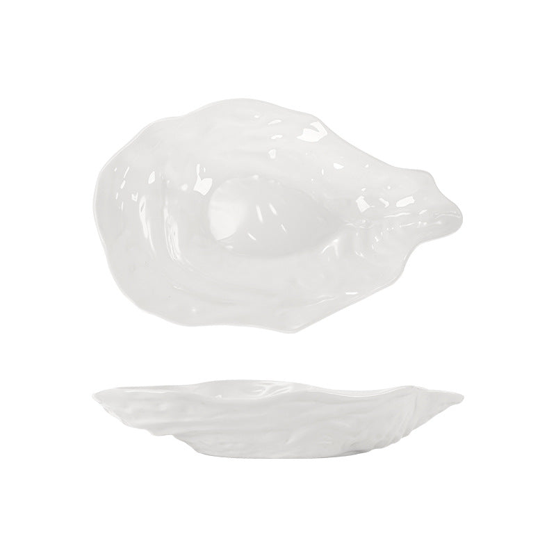 Minimalist hotel high-end creative sashimi plating personalized premium unique shaped seafood fruit salad dish ceramic plate