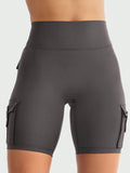 Yeoreo same style nylon brushed sports yoga cycling half length pants flap pocket pants training butt lift brushed yoga shorts