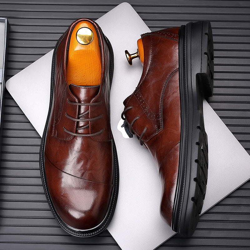 Men's leather dress shoes - new autumn collection: business formal, casual, breathable, soft sole, soft leather, british style, wedding shoes