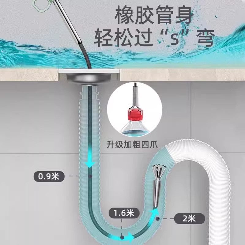 Sewer-opening artifact dredging kitchen pipe toilet blockage universal poke canal toilet dredger special tool