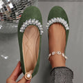 Exportplus sizeflats women's  rhinestone beaded french soft bottom evening shoes velvet spring elegant flatsflats