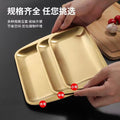 Korean style 304 stainless steel rectangular tray, thickened gold-plated bbq plate, serving dish, sushi plate, flat bottom tray, storage tray