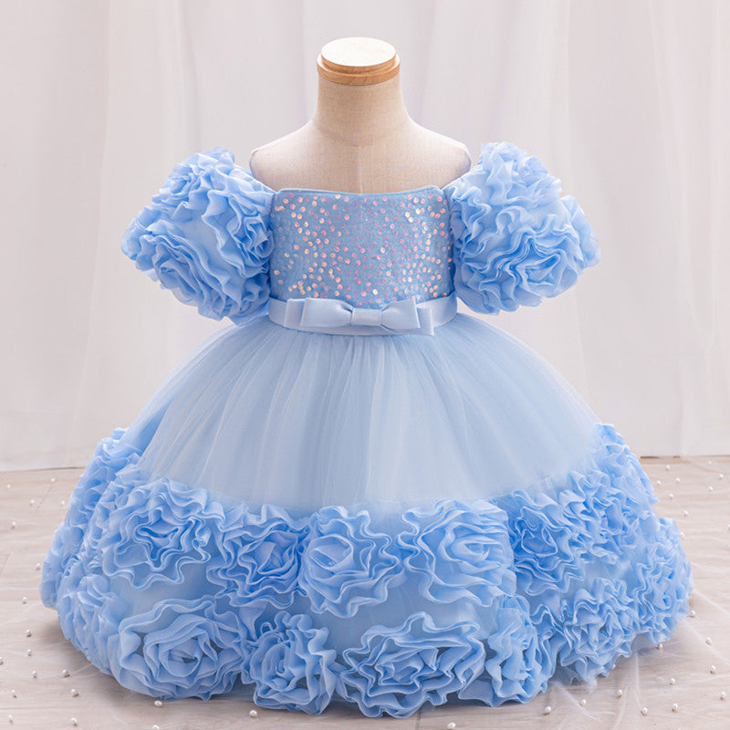 Girls' formal dresses princess dress baby dresses gowns children's tulip sequin hostess piano performance costume