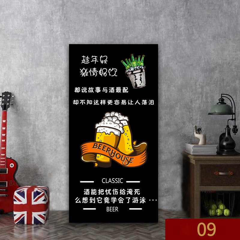Bar wall decoration painting leisure bar pub box mural industrial style background wall beer KTV hanging painting