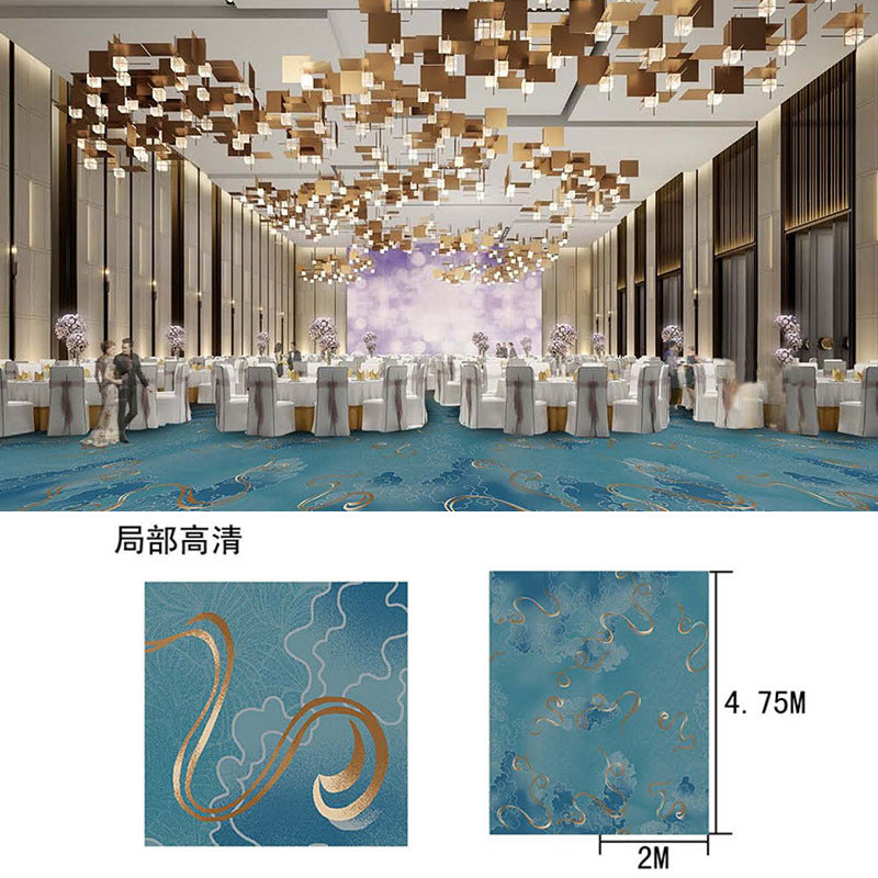 New chinoiserie hotel banquet hall carpet nylon 800g thickened fire retardant 4m large sheets whole patchwork commercial