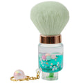 Green crystal gas bottle - light teal mixed hair makeup brush + opp packaging