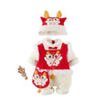 Newborn infant baby boy/girl new year's outfit - red embroidered winter romper for chinese new year - festive & thickened