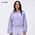 Spring half-zip hooded athletic windbreaker - women's short, loose-fit, versatile outdoor running & fitness jacket - d26004