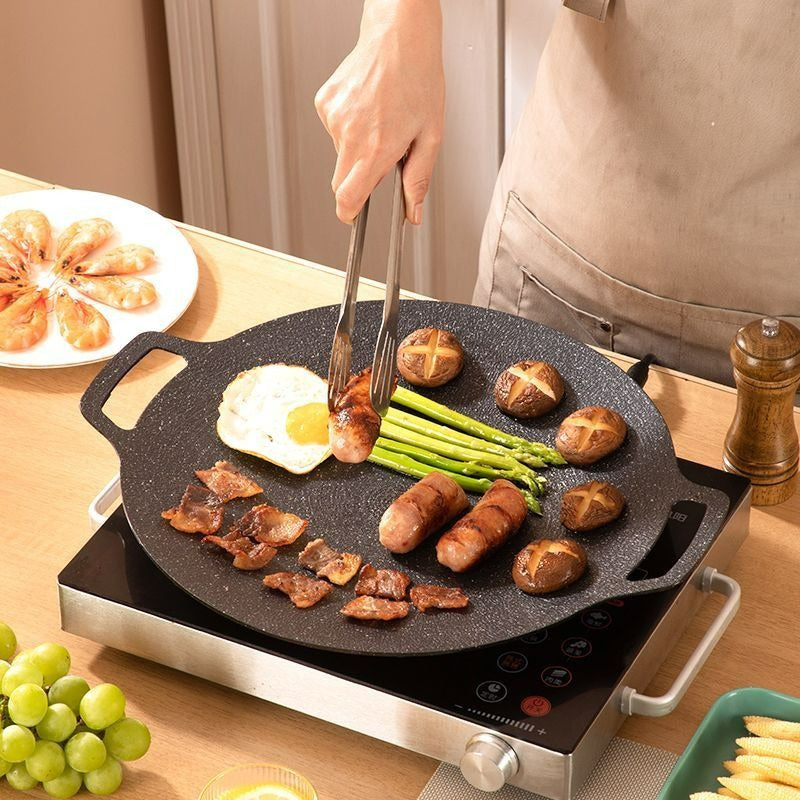 Outdoor baking dishfor homekorean style cassette stove bbq plate iron plate bbq meat pot medical stone frying pan camping style stove