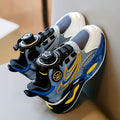 Boys' spring  new collection: rotating buckle kids' athletic chunky sneakers - breathable mesh for older boys