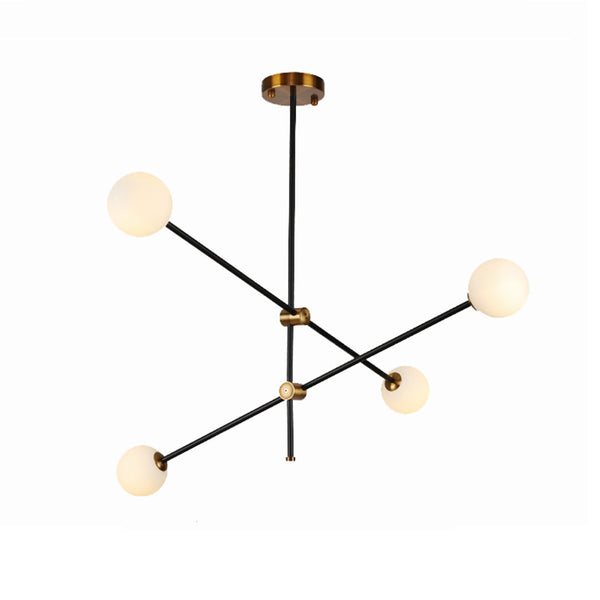 Nordic American minimalist retro living room dining room lighting post-modern wrought iron magic beans geometric lines special-shaped chandelier