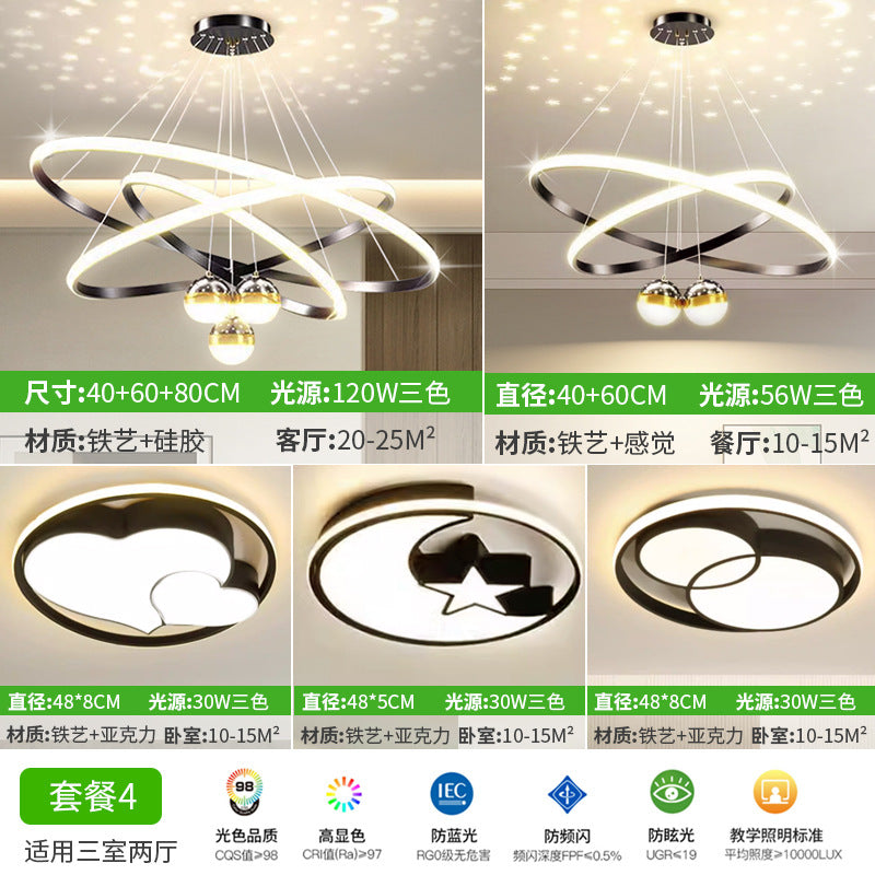 Living room chandelier crystal gypsy fish line lamp restaurant bed and breakfast lighting simple modern Nordic chandelier