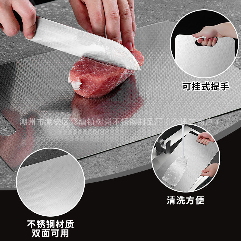 New honeycomb stainless steel cutting board - non-slip, antibacterial, anti-mold, double-sided, ideal for chopping, slicing, and kneading dough - perfect for home use